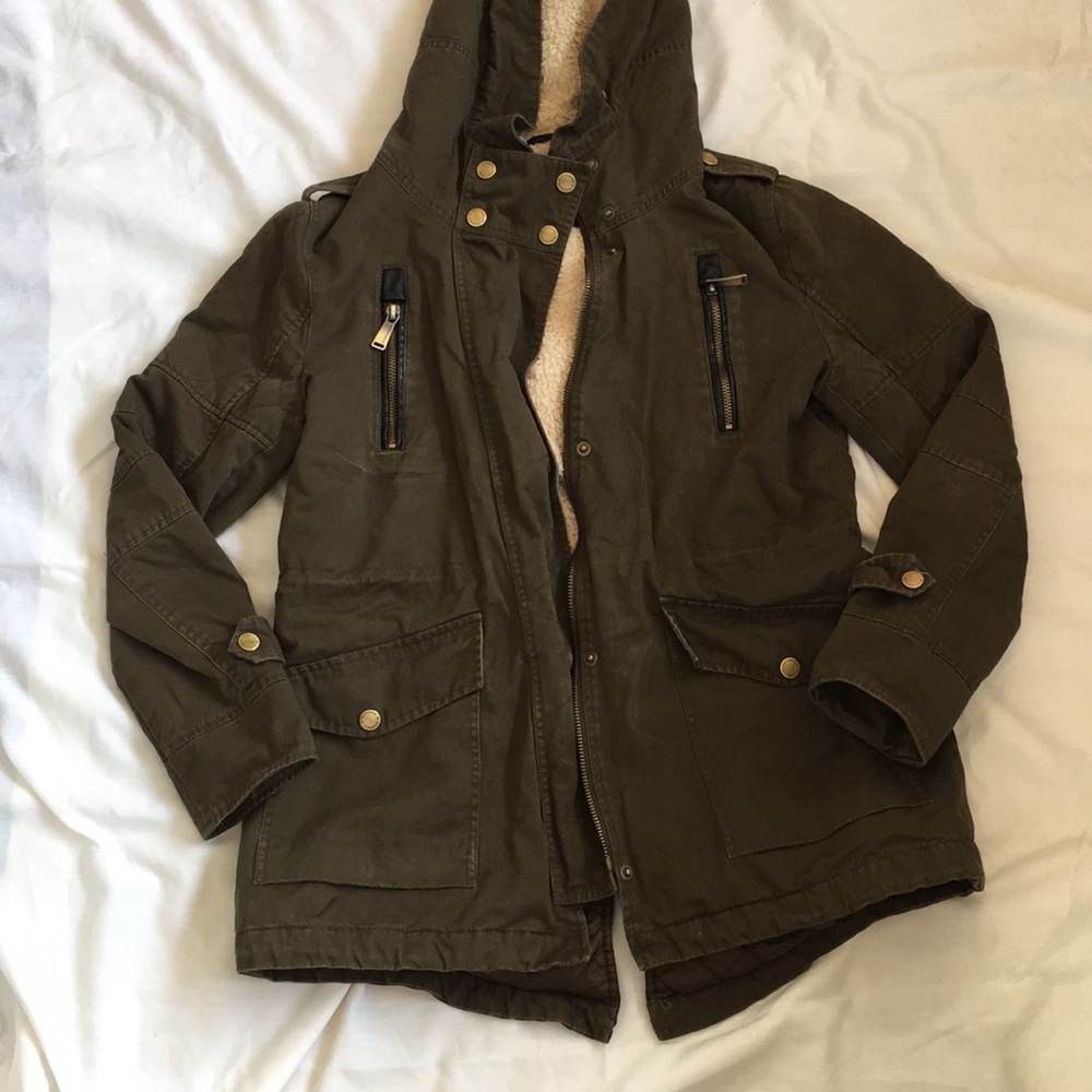 BCBGeneration Olive Green Utility Coat